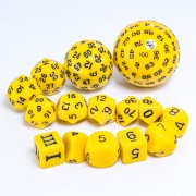 15 pcs Polyhedron Dice Set-Yellow Opaque